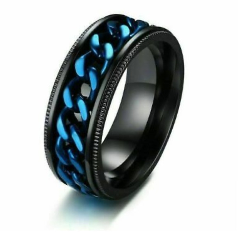 👑Men 8MM wide titanium steel ring